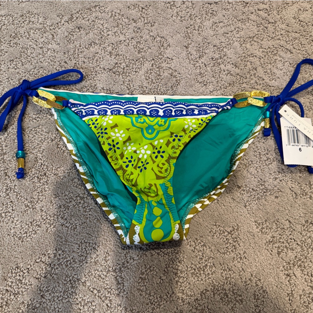 Trina Turk Green and Blue Bikini Bottom